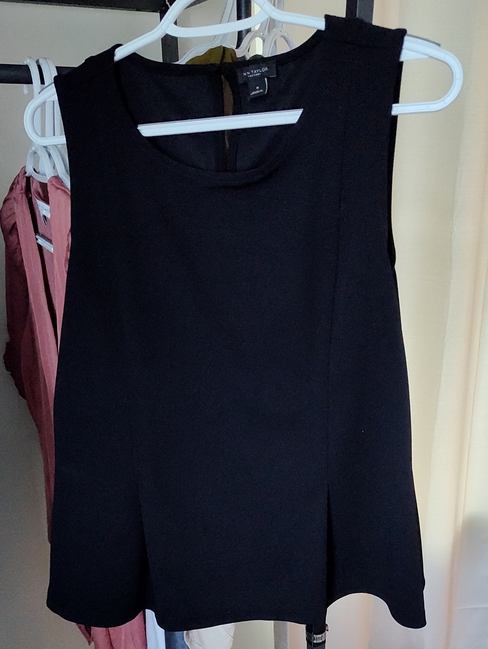 Ann Taylor Black Sleeveless Peplum Top